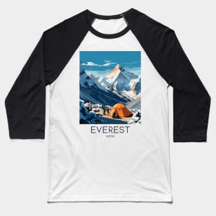 A Pop Art Travel Print of Mount Everest - Nepal Baseball T-Shirt